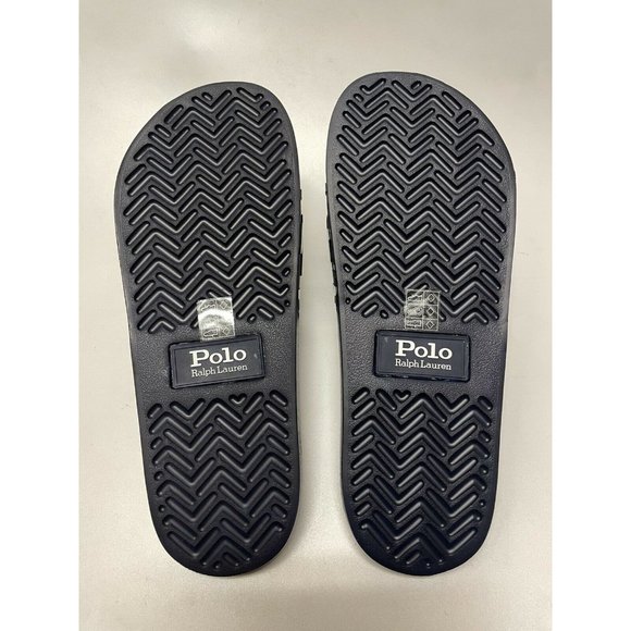 Polo Ralph Lauren Men's Big Logo Slides Sandals Navy Blue - Picture 6 of 6